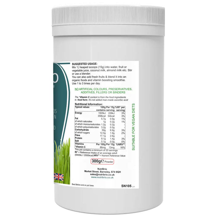 GreenNutri: A Blend Of 35 Organic Ingredients, PLUS Bio-Active Enzymes - from Nutri Brio - Just £17.60