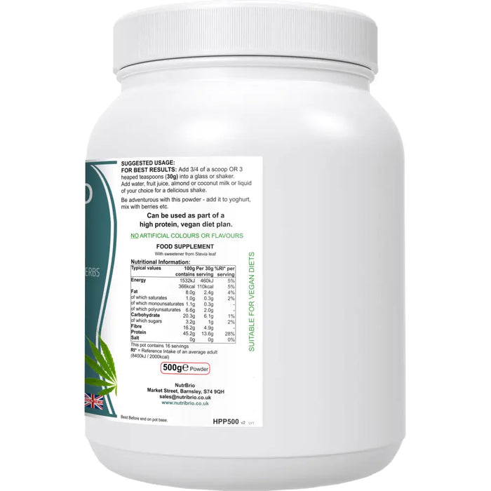 HempNutri (Original): Vegan Protein Powder Blend - from Nutri Brio - Just £13.50