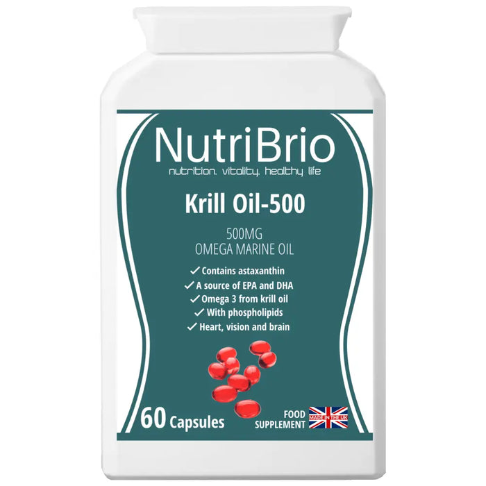 Krill Oil-500: Sustainably sourced, fantastic aid for those maintaining their blood sugar levels - from Nutri Brio - Just £15.56