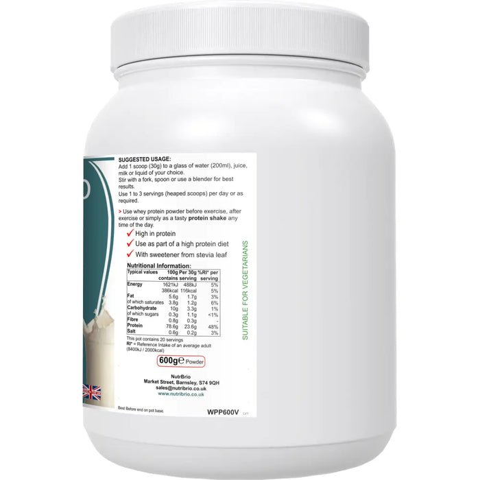 NutriSport: Whey Protein Powder (Vanilla Flavour) - from Nutri Brio - Just £16.60