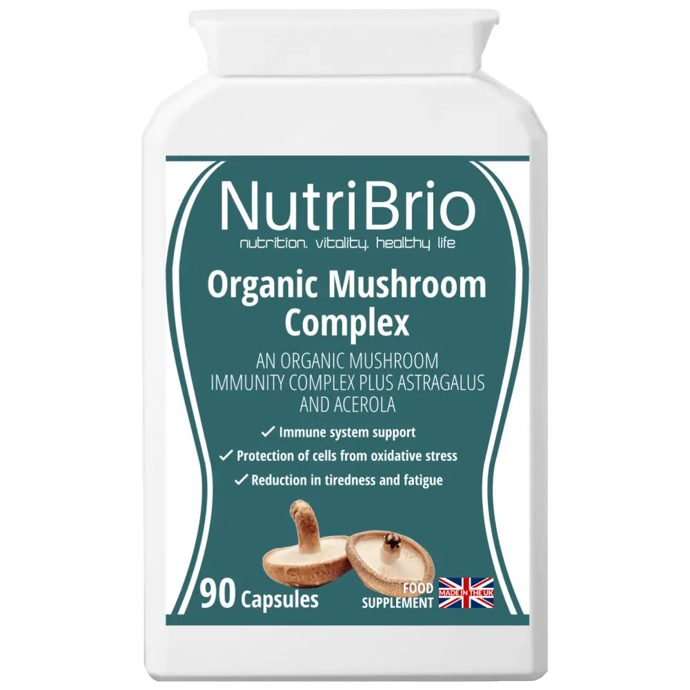 Organic Mushroom Complex: Reishi, Shiitake, Lion’s Mane, Chaga Mushroom Immunity Blend - from Nutri Brio - Just £15.75