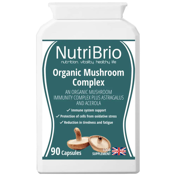 Organic Mushroom Complex: Reishi, Shiitake, Lion’s Mane, Chaga Mushroom Immunity Blend - from Nutri Brio - Just £15.75
