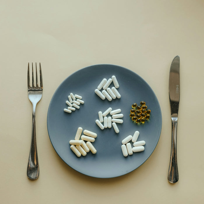 a plate with food on it