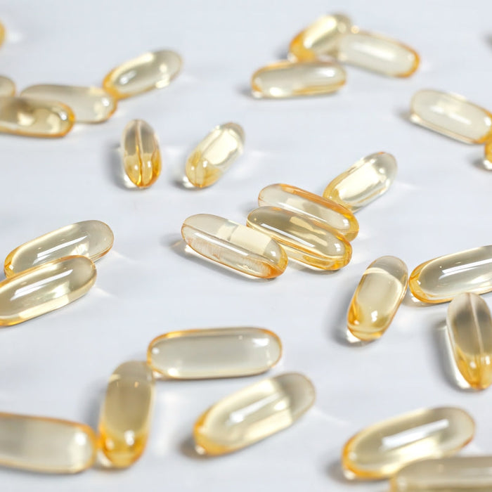 a bunch of pills sitting on top of a table