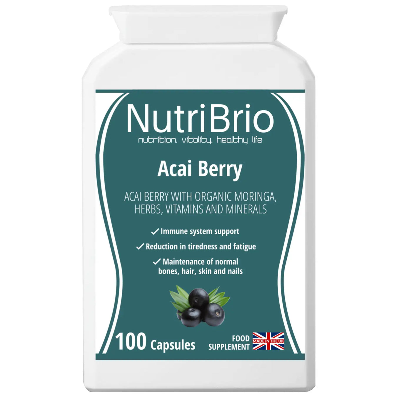 Acai Berry Capsules With Herbs, Vitamins And Minerals
