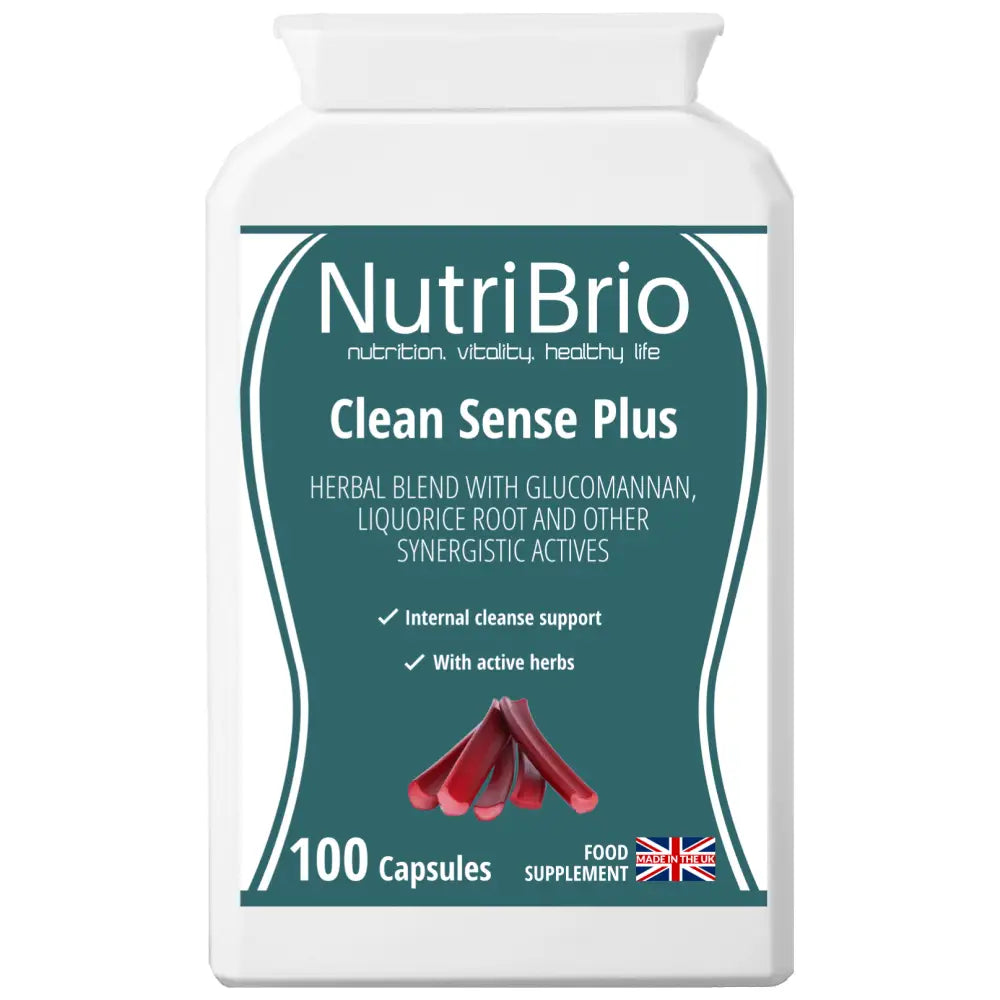 Clean Sense Plus natural herbal colon cleanser capsules bottle by NutriBrio