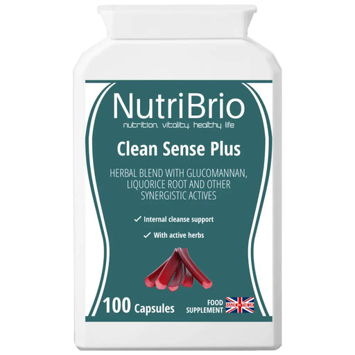 Clean Sense Plus natural herbal colon cleanser capsules bottle by NutriBrio