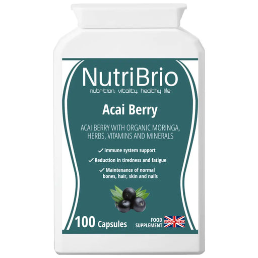 Acai Berry Capsules With Herbs, Vitamins And Minerals - Powerful Immune System Booster from Nutri Brio - Just £13.34