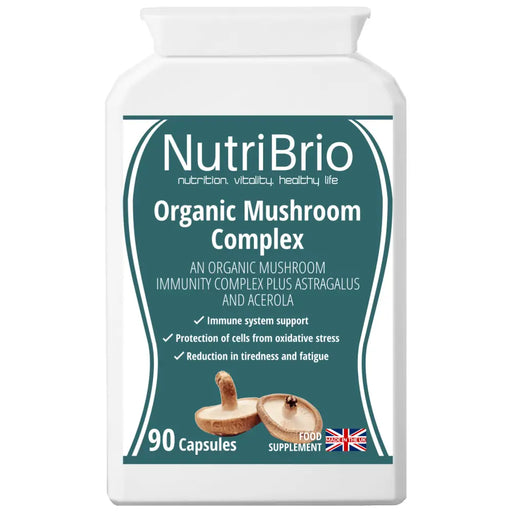 Organic Mushroom Complex:  Reishi, Shiitake, Lion’s Mane, Chaga Mushroom Immunity Blend -  from Nutri Brio - Just £15.75