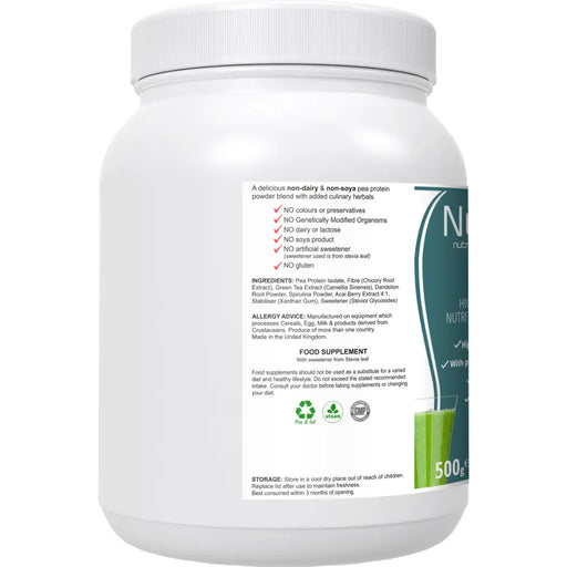 Pea-Nutri: High Protein, High Fibre Pea Powder With Added Foods And Herbs -  from Nutri Brio - Just £13.60