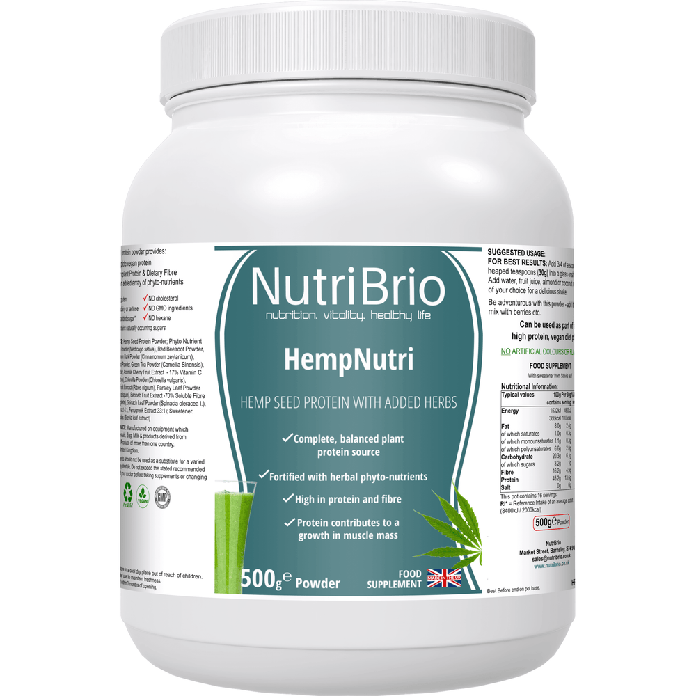 HempNutri (Original): Vegan Protein Powder Blend -  from Nutri Brio - Just £13.50! Shop now at Nutri Brio