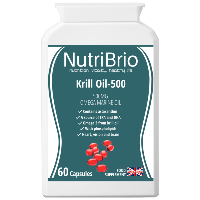 Krill Oil-500: Sustainably sourced, fantastic aid for those maintaining their blood sugar levels -  from Nutri Brio - Just £15.56