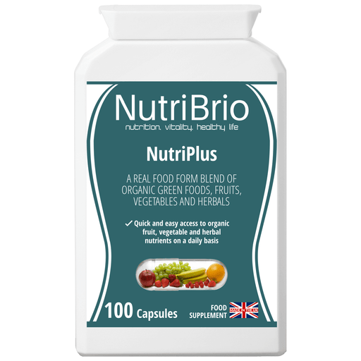 NutriPlus: 100% Organic Fruit, Vegetable And Herbal Blend In Easy-To-Take Capsules -  from Nutri Brio - Just £14.67