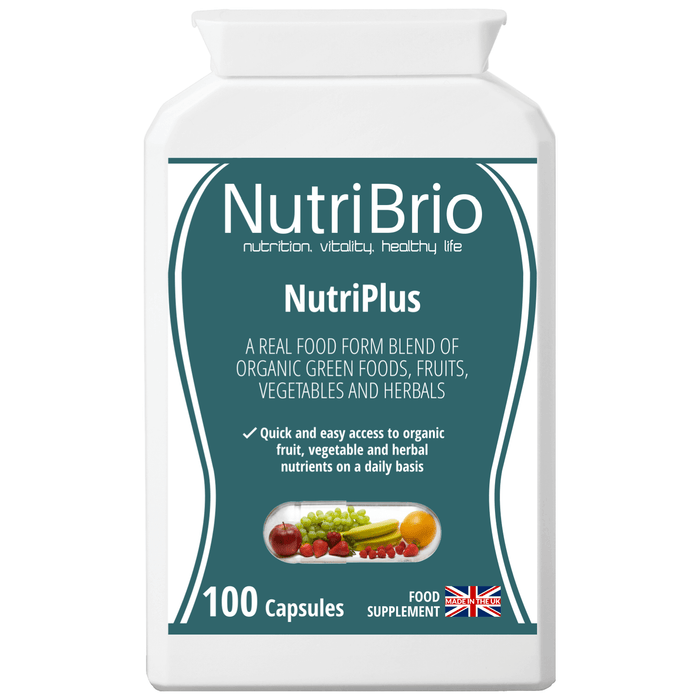 NutriPlus: 100% Organic Fruit, Vegetable And Herbal Blend In Easy-To-Take Capsules -  from Nutri Brio - Just £14.67