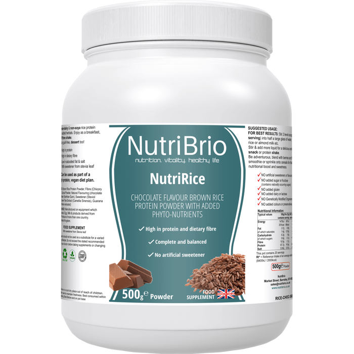 NutriRice: Rice Protein Powder (Chocolate Flavour) -  from Nutri Brio - Just £13.55